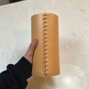 Beautiful leather wrapped vase